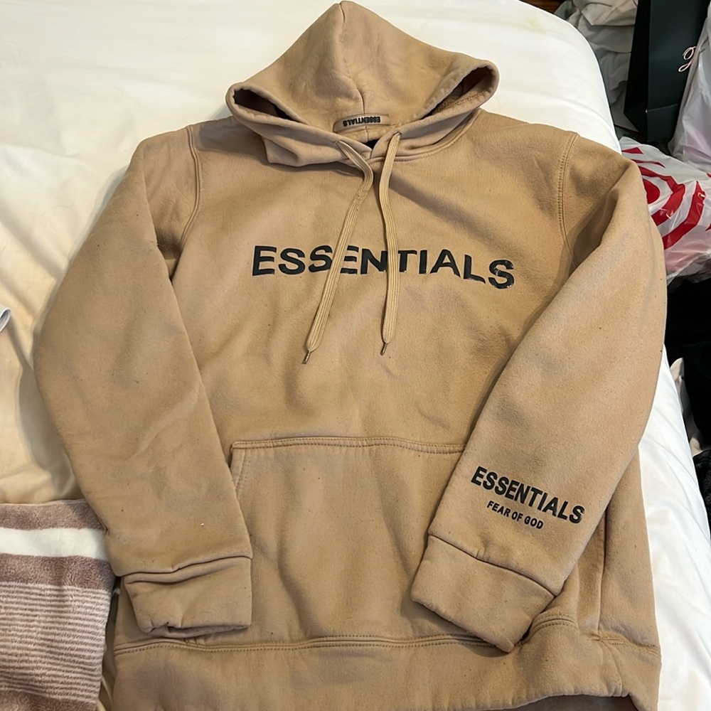 Tan ESSENTIALS hoodie size XL